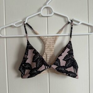 Acacia Small Kalo Print Bikini Top Racer Back Mesh